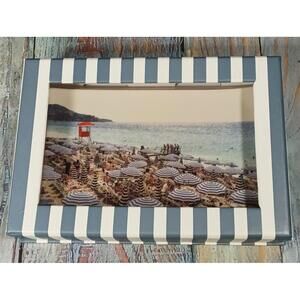 Gray‎ Malin Porcelain Tray with Coastal Beach Umbrella Design